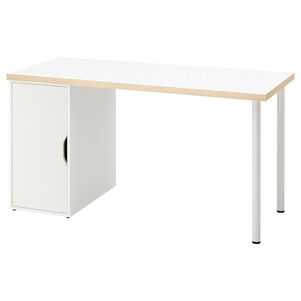 LAGKAPTEN / ALEX - Desk, polka dot pattern/black white,140x60 cm