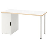 LAGKAPTEN / ALEX desk, dot pattern/black white, 140x60 cm