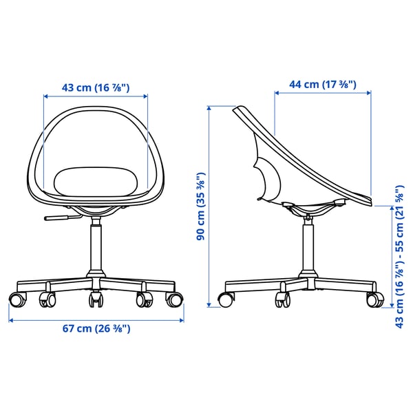LAGKAPTEN/ELDBERGET / VITTSJÖ - Desk/container element, and brown-black/dark grey swivel chair ,