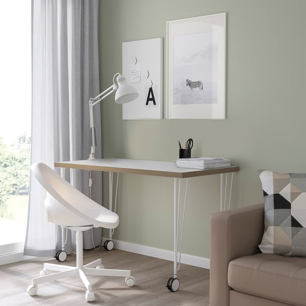 LAGKAPTEN / KRILLE - LAGKAPTEN / KRILLE Desk, white anthracite/white, 120x60 cm