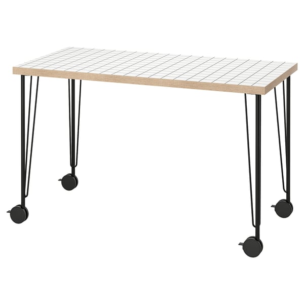 LAGKAPTEN / KRILLE - Desk, white anthracite/black, 120x60 cm