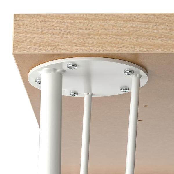 LAGKAPTEN / KRILLE desk, white stained oak effect/white, 120x60 cm