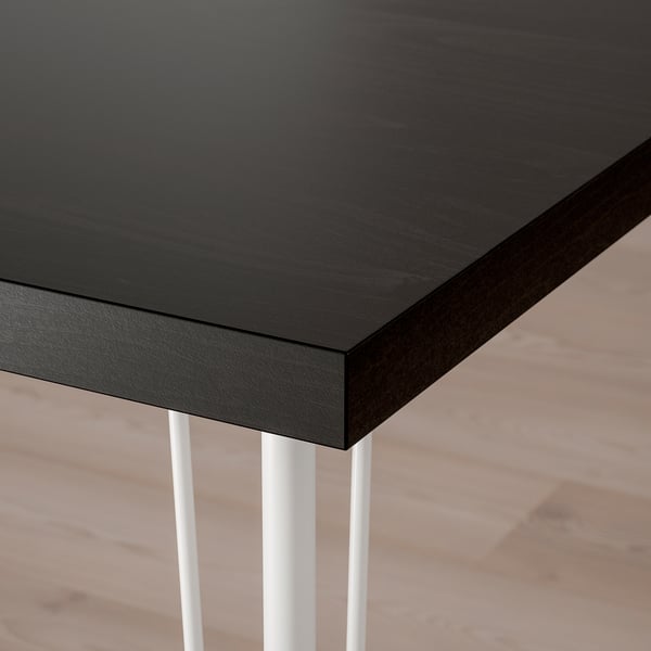 LAGKAPTEN / KRILLE desk, black-brown/white, 120x60 cm