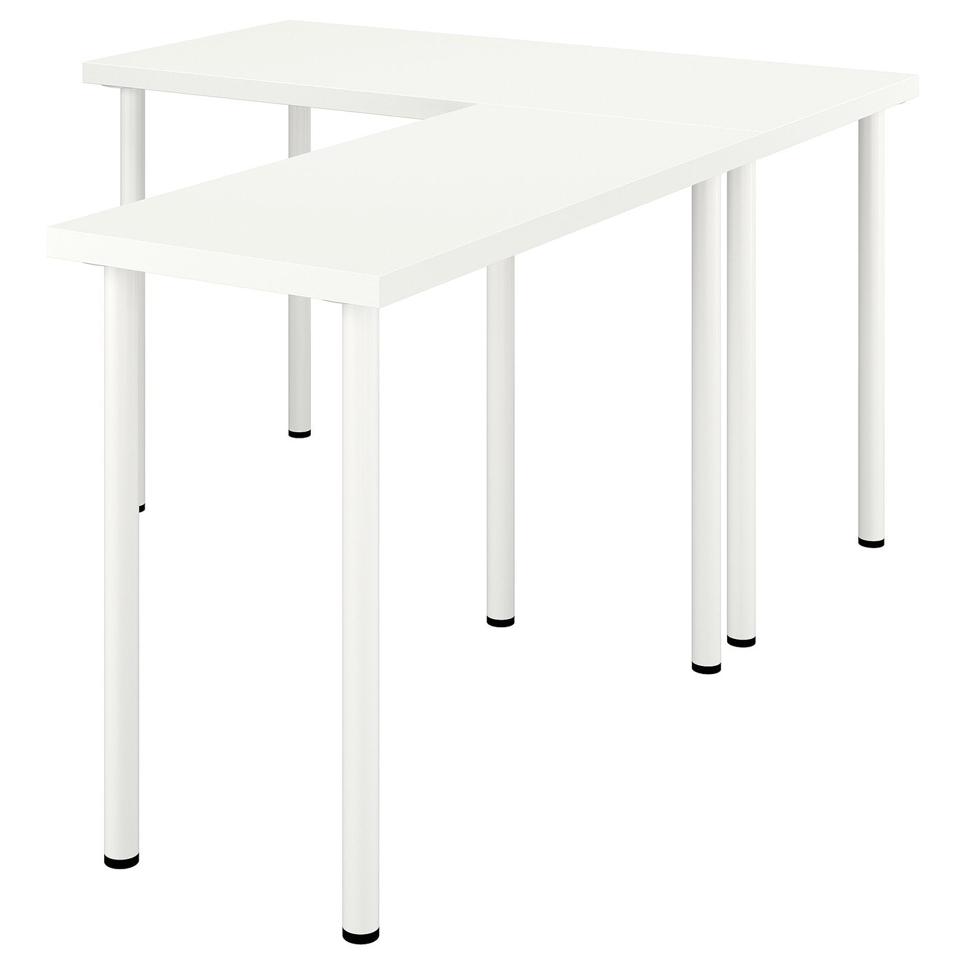 LAGKAPTEN / LINNMON L-shaped desk, white, 120x160 cm