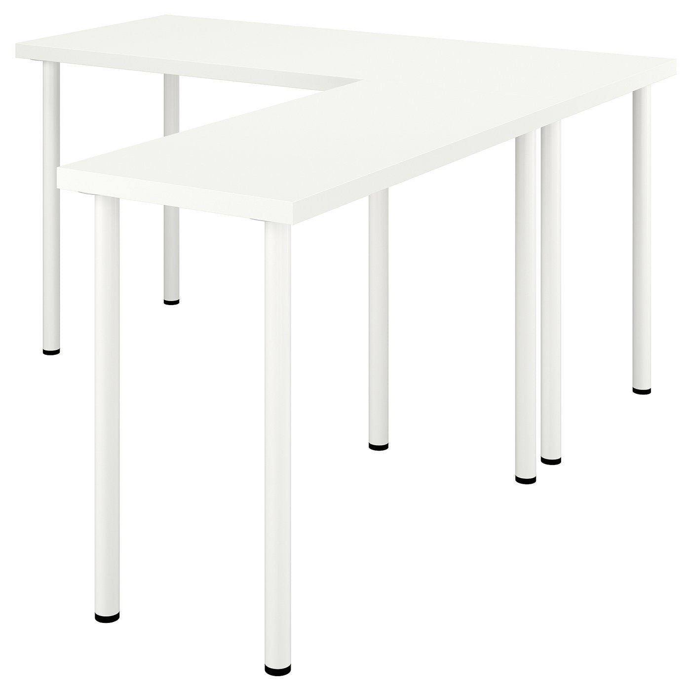 LAGKAPTEN / LINNMON L-shaped desk, white, 140x160 cm
