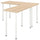 LAGKAPTEN / LINNMON L-shaped desk, white stained oak effect/white, 140x160 cm