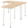 LAGKAPTEN / LINNMON L-shaped desk, white stained oak effect/white, 120x160 cm