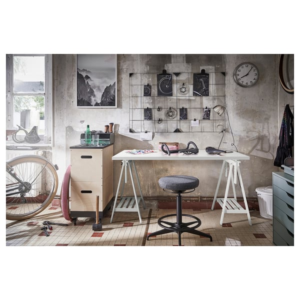 LAGKAPTEN / MITTBACK desk, white, 140x60 cm