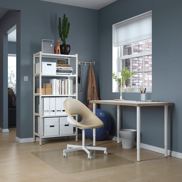 LAGKAPTEN / OLOV - LAGKAPTEN / OLOV Desk, white anthracite/white, 120x60 cm