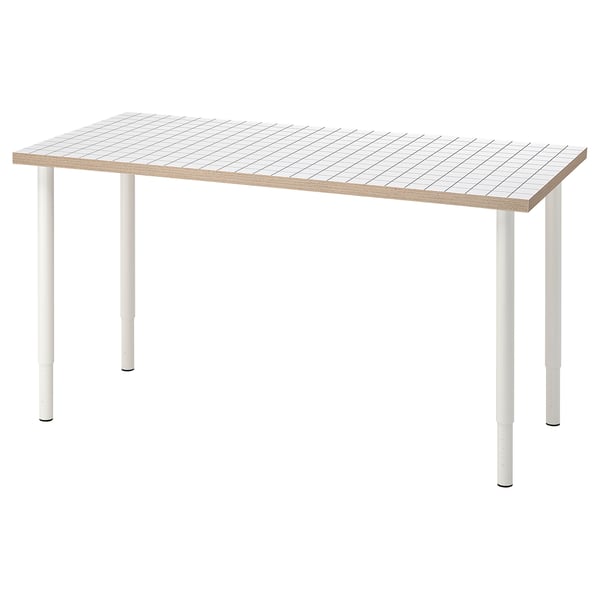 LAGKAPTEN / OLOV - LAGKAPTEN / OLOV Desk, white anthracite/white, 140x60 cm