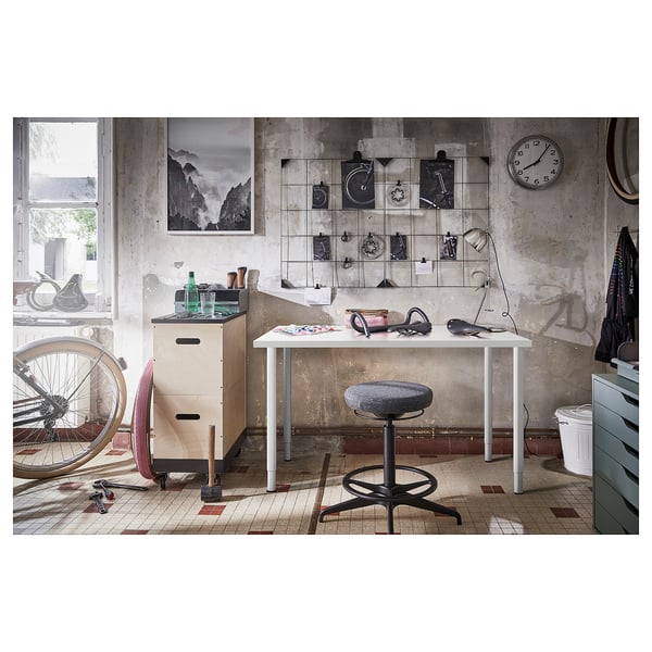 LAGKAPTEN / OLOV desk, white, 120x60 cm
