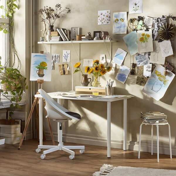 LAGKAPTEN / OLOV desk, white, 120x60 cm
