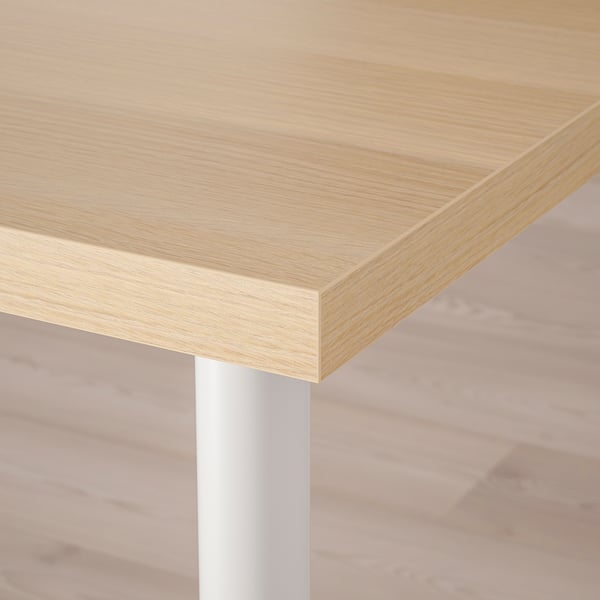 LAGKAPTEN / OLOV - LAGKAPTEN / OLOV Desk, white stained oak effect/white, 120x60 cm