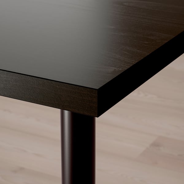 LAGKAPTEN / OLOV desk, black-brown/black, 120x60 cm