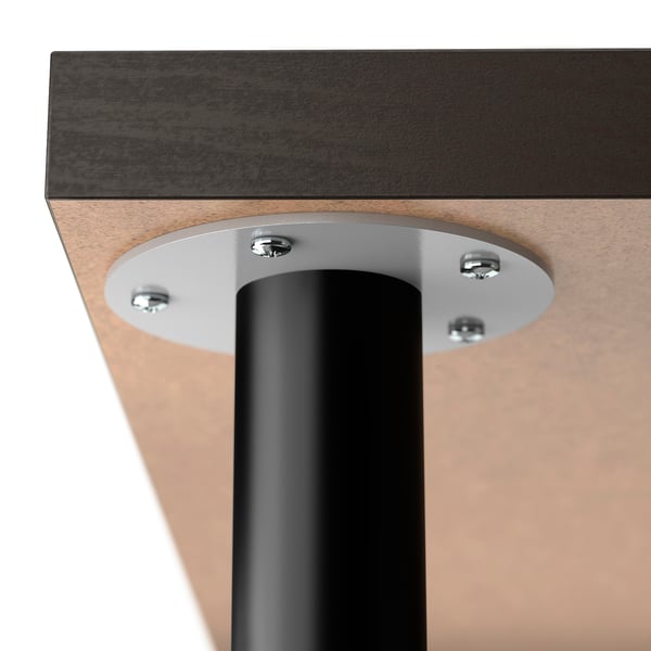 LAGKAPTEN / OLOV desk, black-brown/black, 120x60 cm