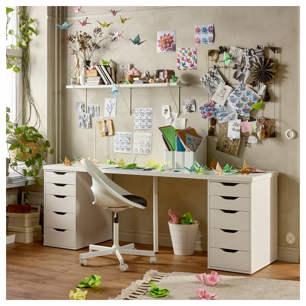 LAGKAPTEN - Table top, white, 200x60 cm