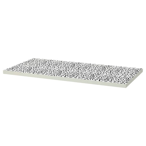 LAGKAPTEN - Table Top, organic shapes white/black,120x60 cm