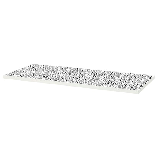 LAGKAPTEN - Table Top, organic shapes white/black,140x60 cm