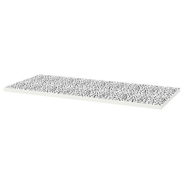 LAGKAPTEN - Table Top, organic shapes white/black,140x60 cm