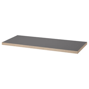 LAGKAPTEN table top, dark grey/wood effect, 120x60 cm