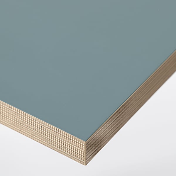 LAGKAPTEN - LAGKAPTEN Table top, grey-turquoise, 140x60 cm