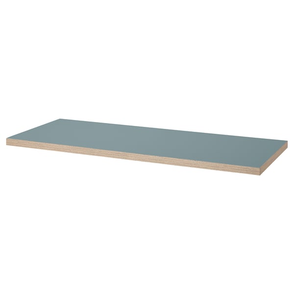 LAGKAPTEN - LAGKAPTEN Table top, grey-turquoise, 140x60 cm