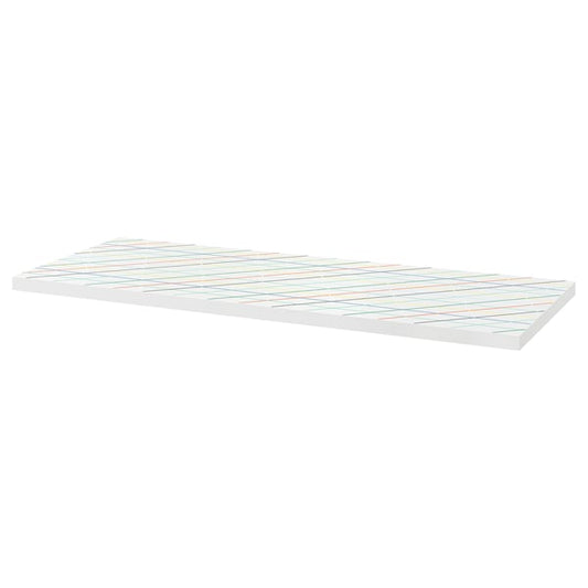 LAGKAPTEN - LAGKAPTEN Table top, dark grey/wood effect, 140x60 cm