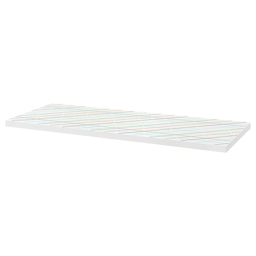 LAGKAPTEN - Table Top, dark grey/wood effect,140x60 cm
