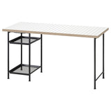 LAGKAPTEN / SPÄND desk, white anthracite/black, 140x60 cm