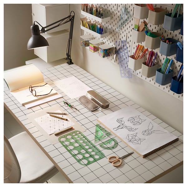 LAGKAPTEN / SPÄND - LAGKAPTEN / SPÄND Desk, white/anthracite, 140x60 cm