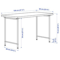 LAGKAPTEN / SPÄND - Desk, white/anthracite, 120x60 cm