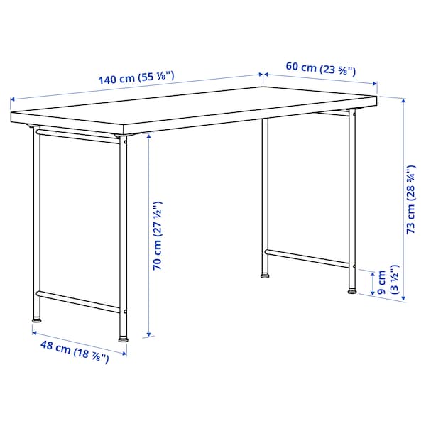 LAGKAPTEN / SPÄND - Desk, white/anthracite, 140x60 cm