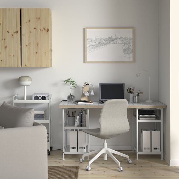 LAGKAPTEN / SPÄND - LAGKAPTEN / SPÄND Desk, white/anthracite, 140x60 cm