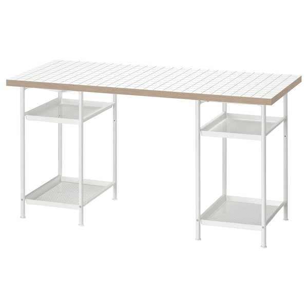 LAGKAPTEN / SPÄND - Desk, white/anthracite,140x60 cm
