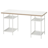 LAGKAPTEN / SPÄND - Desk, white/anthracite, 140x60 cm