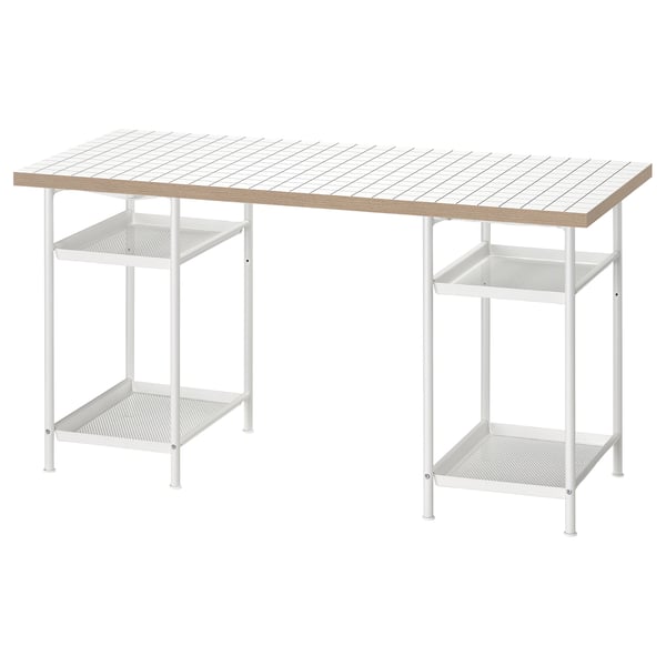 LAGKAPTEN / SPÄND - LAGKAPTEN / SPÄND Desk, white/anthracite, 140x60 cm