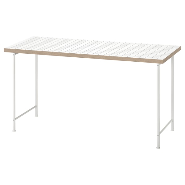 LAGKAPTEN / SPÄND - Desk, white/anthracite, 140x60 cm