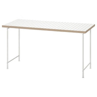 LAGKAPTEN / SPÄND - Desk, white/anthracite, 140x60 cm