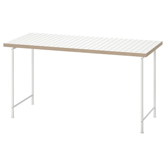 LAGKAPTEN / SPÄND - Desk, white/anthracite, 140x60 cm