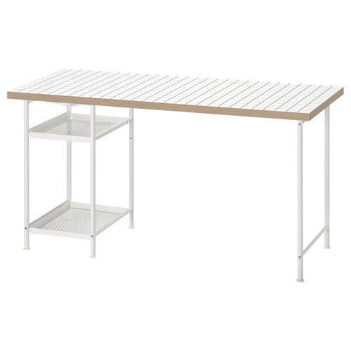 LAGKAPTEN / SPÄND - Desk, white/anthracite, 140x60 cm