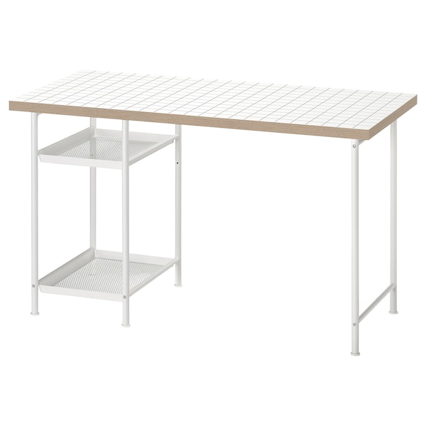 LAGKAPTEN / SPÄND - Desk, white/anthracite, 120x60 cm