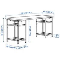 LAGKAPTEN / SPÄND - Desk, white/anthracite, 140x60 cm