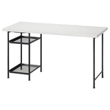 LAGKAPTEN / SPÄND desk, white/black, 140x60 cm