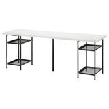 LAGKAPTEN / SPÄND desk, white/black, 200x60 cm