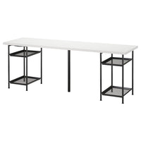 LAGKAPTEN / SPÄND desk, white/black, 200x60 cm