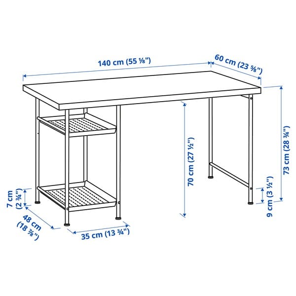 Ikea LAGKAPTEN / SPÄND - Desk, white, 140x60 cm