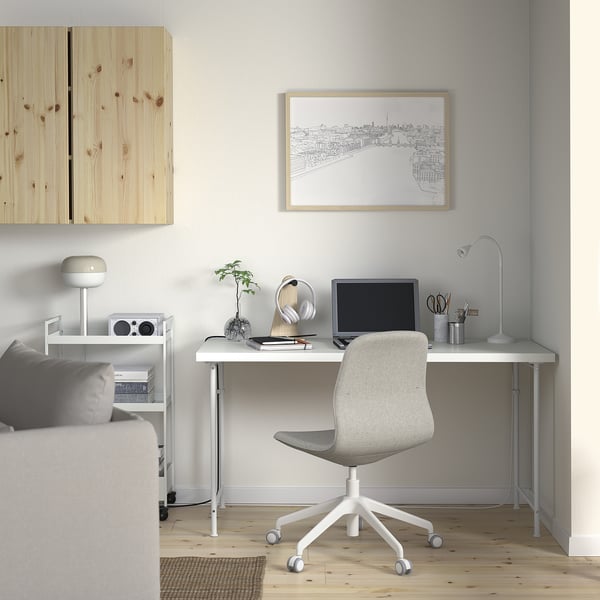 LAGKAPTEN / SPÄND desk, white, 140x60 cm
