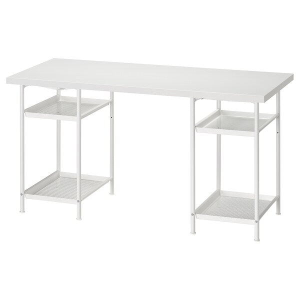 LAGKAPTEN / SPÄND - Desk, white, 140x60 cm