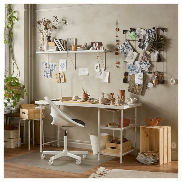 LAGKAPTEN / SPÄND desk, white, 140x60 cm