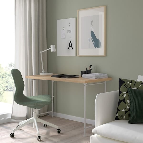 Ikea LAGKAPTEN / SPÄND - Desk, white stained oak effect/white, 120x60 cm